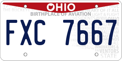 OH license plate FXC7667