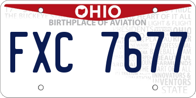 OH license plate FXC7677