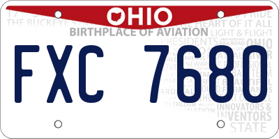 OH license plate FXC7680