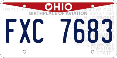 OH license plate FXC7683