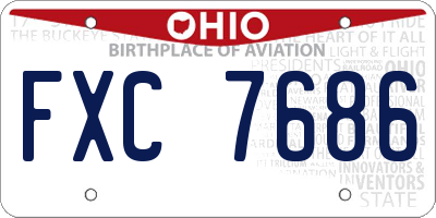 OH license plate FXC7686