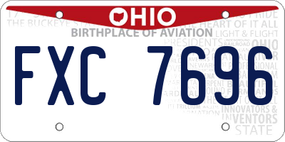 OH license plate FXC7696