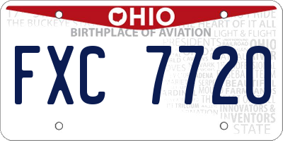 OH license plate FXC7720