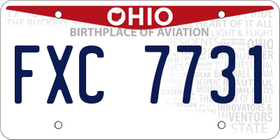 OH license plate FXC7731