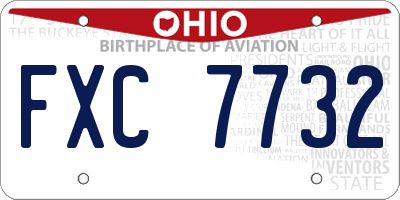 OH license plate FXC7732