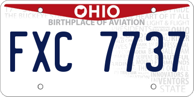 OH license plate FXC7737