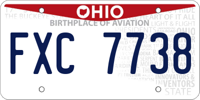 OH license plate FXC7738