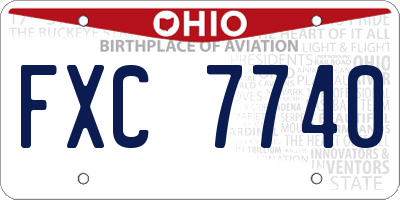 OH license plate FXC7740