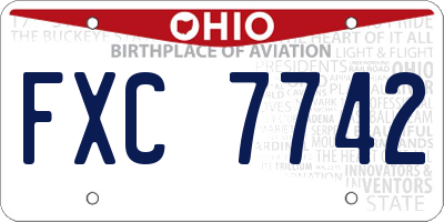 OH license plate FXC7742