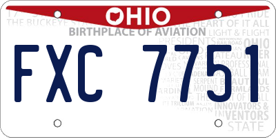 OH license plate FXC7751