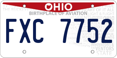 OH license plate FXC7752