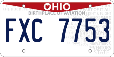OH license plate FXC7753