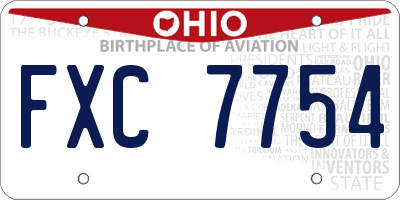 OH license plate FXC7754