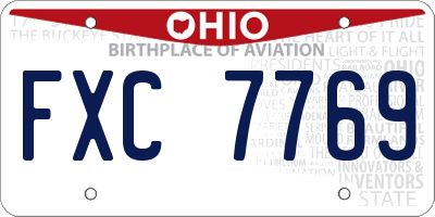 OH license plate FXC7769