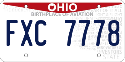 OH license plate FXC7778