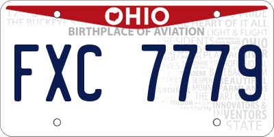 OH license plate FXC7779