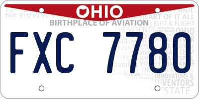 OH license plate FXC7780