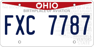 OH license plate FXC7787