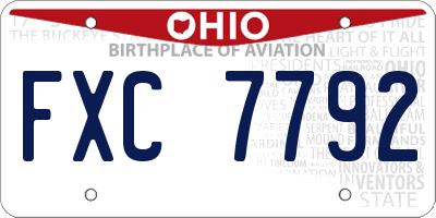 OH license plate FXC7792