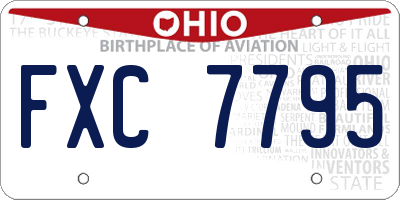 OH license plate FXC7795