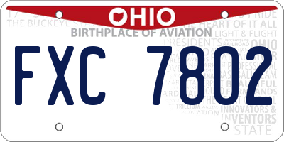 OH license plate FXC7802
