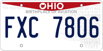 OH license plate FXC7806