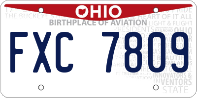 OH license plate FXC7809