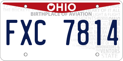 OH license plate FXC7814