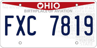 OH license plate FXC7819