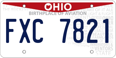 OH license plate FXC7821