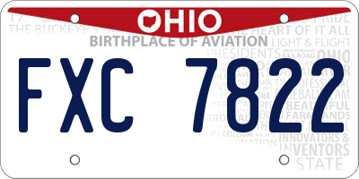 OH license plate FXC7822