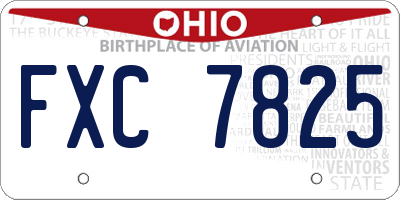 OH license plate FXC7825