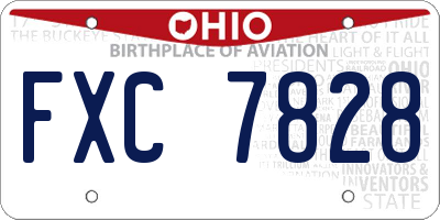 OH license plate FXC7828
