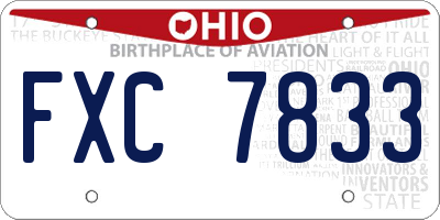 OH license plate FXC7833