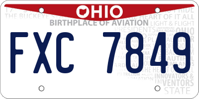 OH license plate FXC7849
