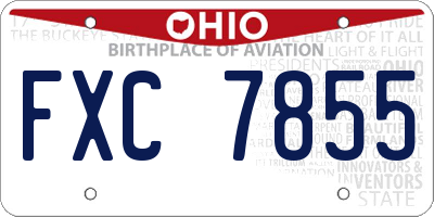 OH license plate FXC7855