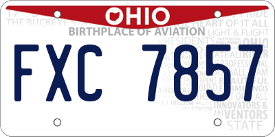 OH license plate FXC7857