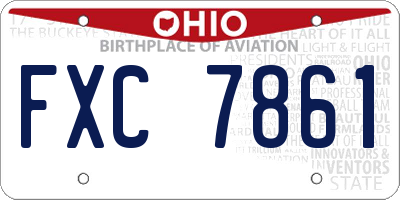 OH license plate FXC7861