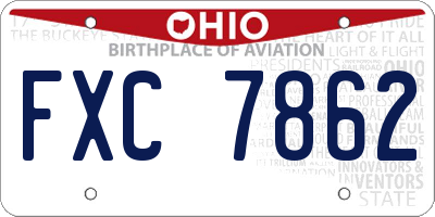 OH license plate FXC7862