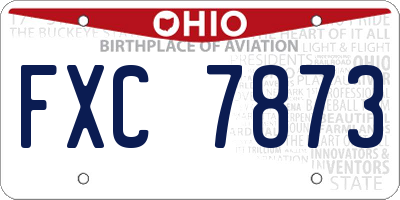 OH license plate FXC7873