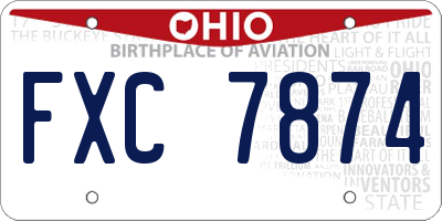 OH license plate FXC7874