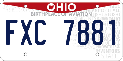 OH license plate FXC7881