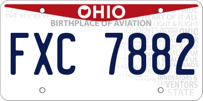 OH license plate FXC7882