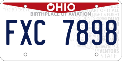 OH license plate FXC7898