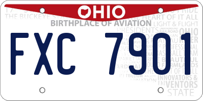 OH license plate FXC7901
