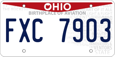 OH license plate FXC7903