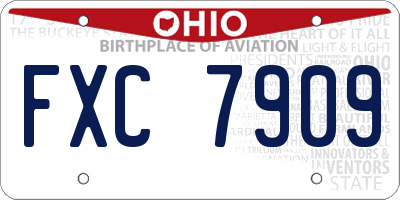 OH license plate FXC7909