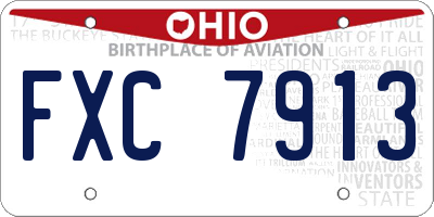 OH license plate FXC7913