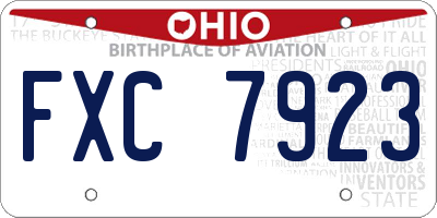 OH license plate FXC7923