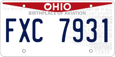 OH license plate FXC7931